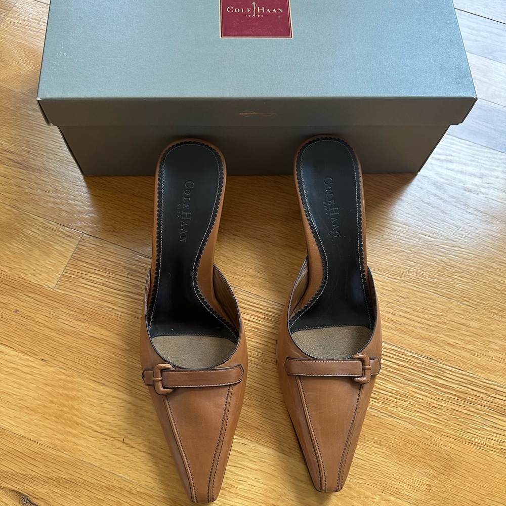 Cole Haan Women's Tan Leather Mules
